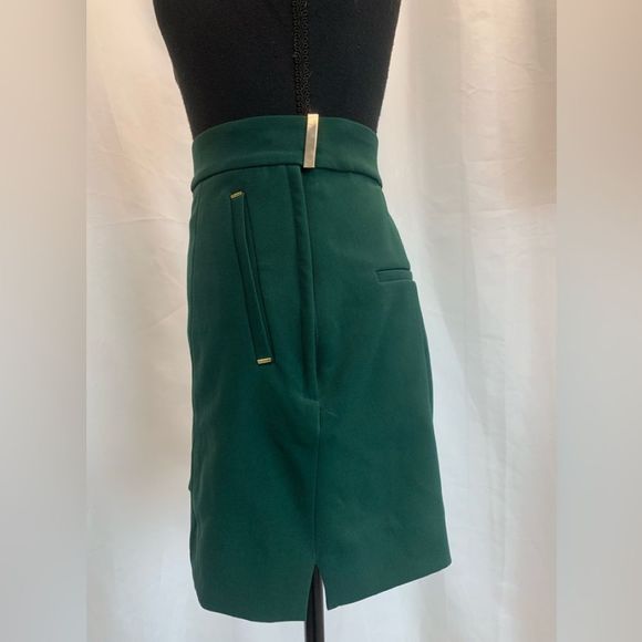 H&m dark green high waisted dress shorts Sz 12 - Picture 3 of 11